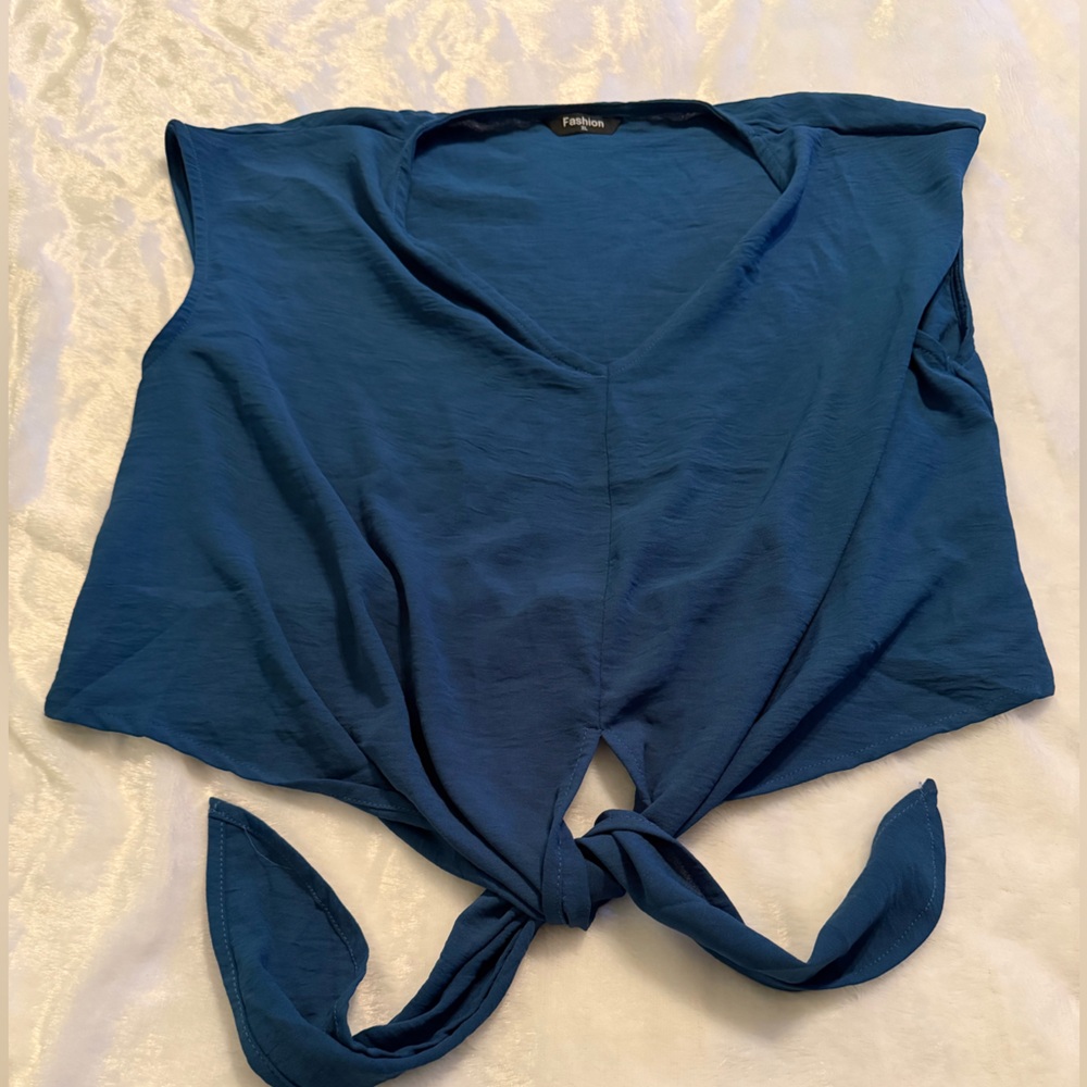 Teal Wide-Leg Jumpsuit - Picture 6 of 13